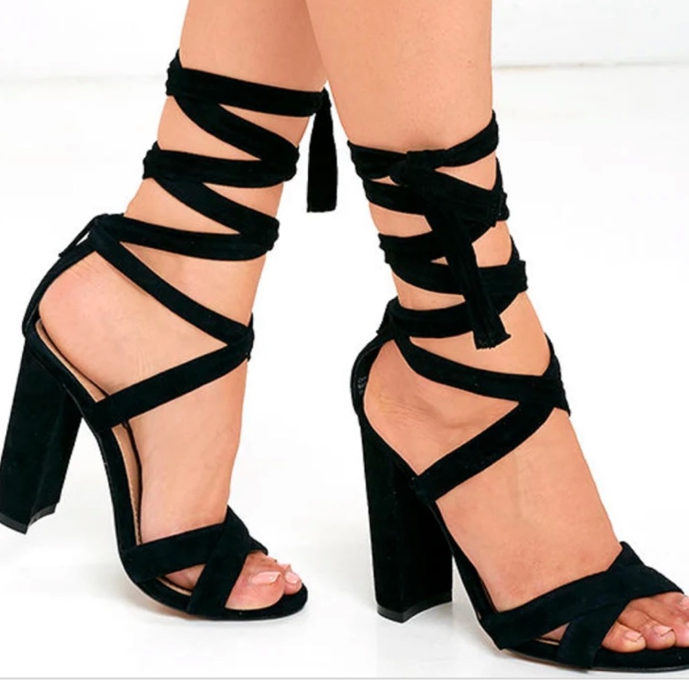 Steve Madden lace up suede heels
